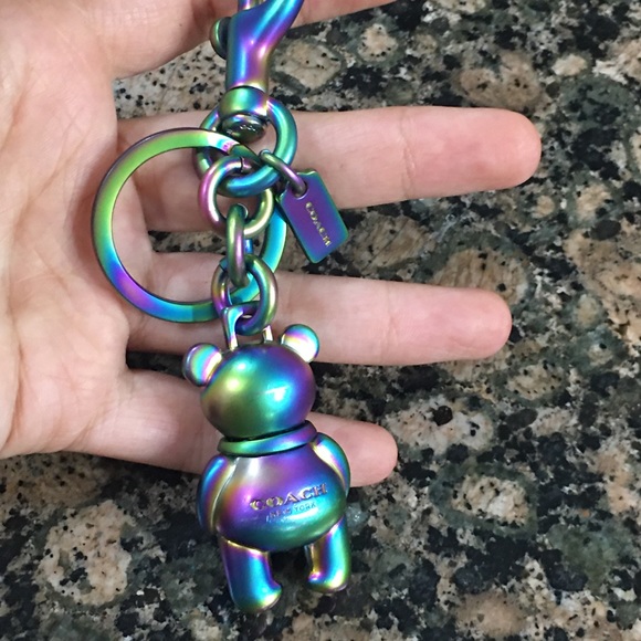 Coach Hologram Iridescent Teddy Bear Bag Charm - Picture 5 of 8